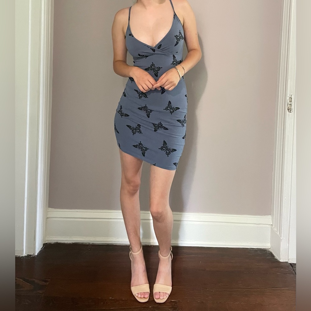 Blue and black butterfly mini